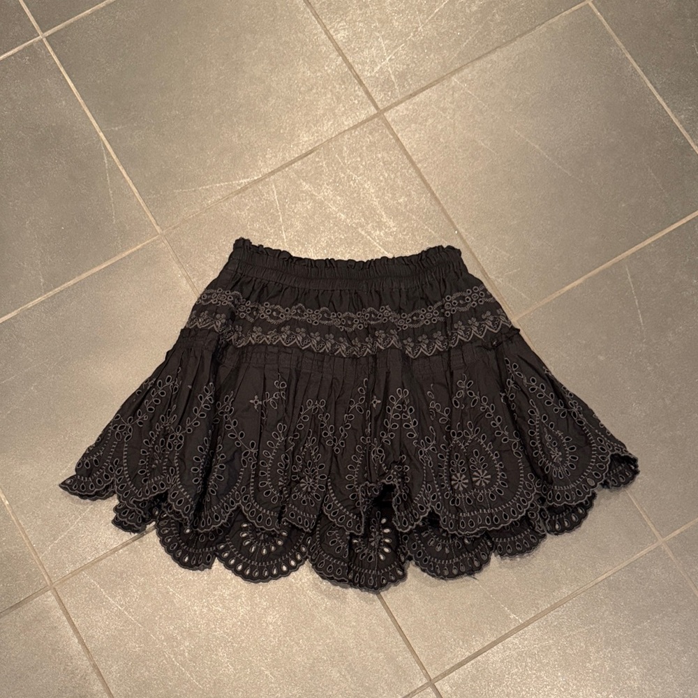 Love shack fancy Elegant Black Lace Skirt